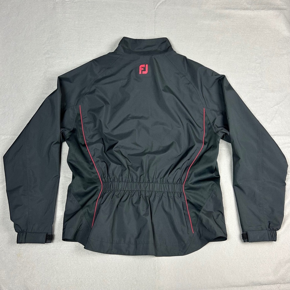 FootJoy DryJoys Golf Jacket Full Zip Waterproof Womens Medium Black Red - Picture 11 of 12